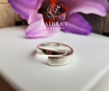 solid 925 sterling silver adjustable ring minimalist boho handmade